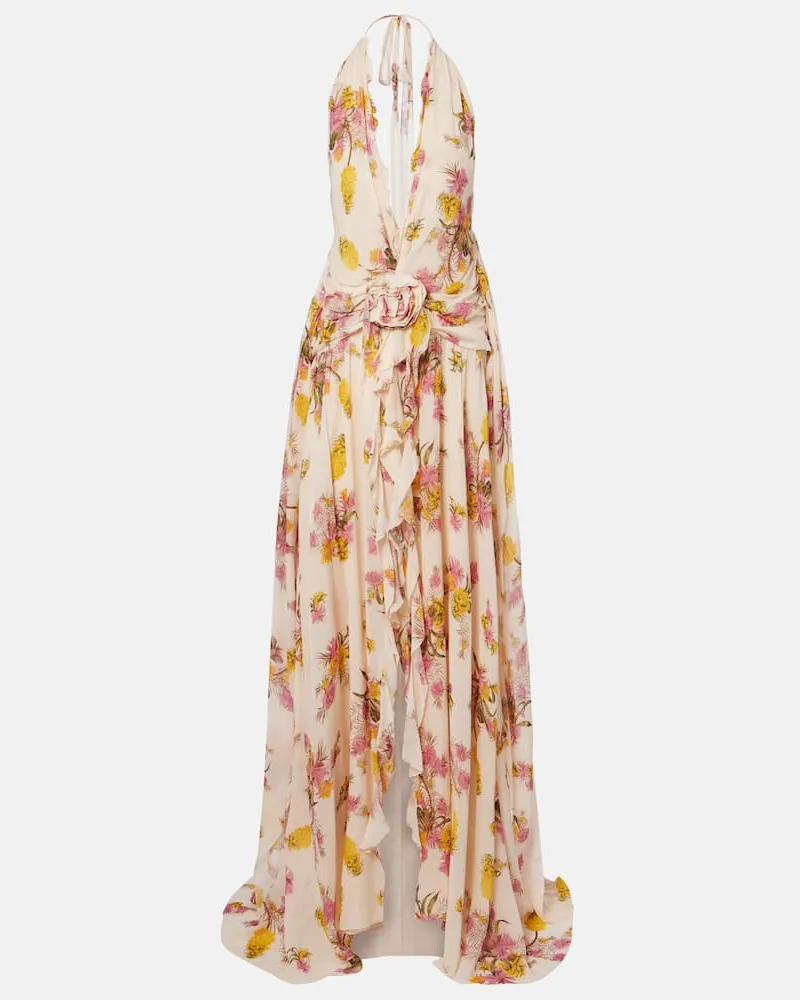 Blumarine Robe aus Georgette Rosa