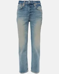 RE/DONE Mid-Rise Straight Jeans Stove Pipe Blau