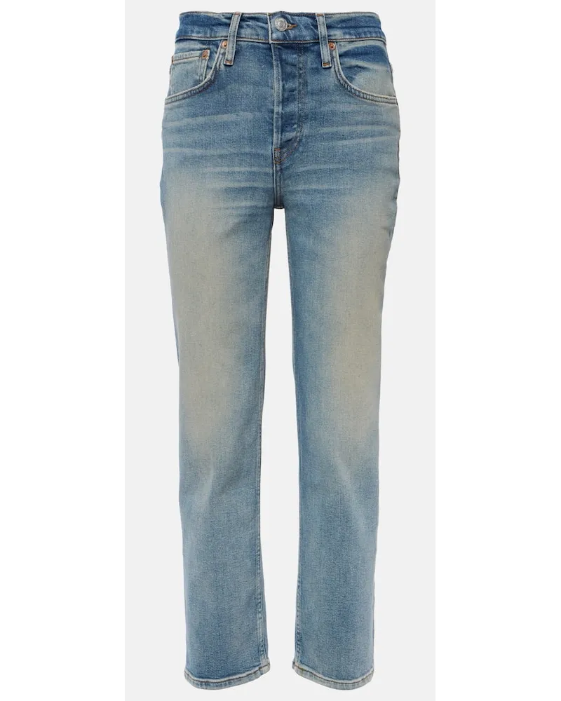 RE/DONE Mid-Rise Straight Jeans Stove Pipe Blau