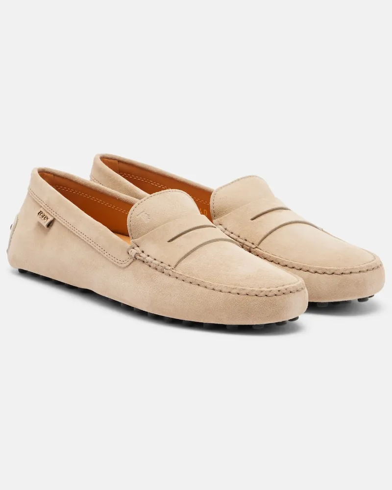 TOD'S Mokassins Gommino aus Veloursleder Beige