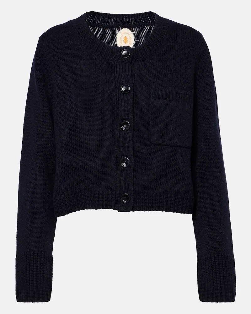 Jardin des Orangers Cardigan aus Wolle und Kaschmir Blau