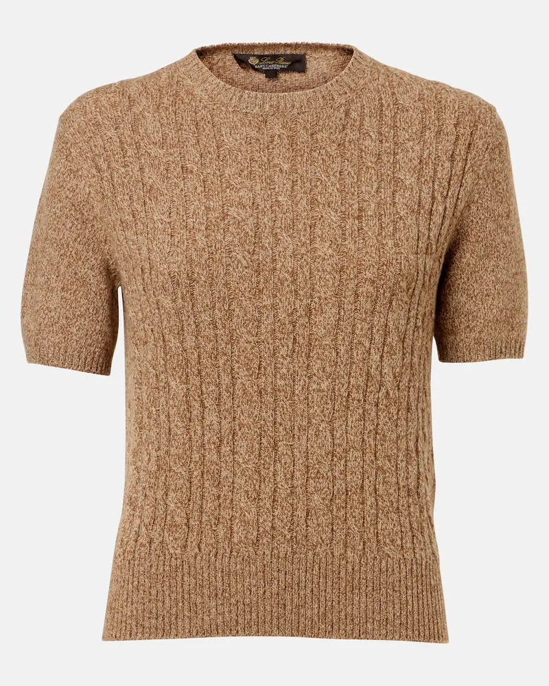 Loro Piana Pullover Treccia aus Kaschmir Braun