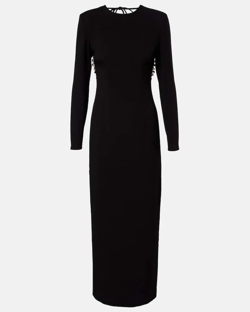 ROTATE Birger Christensen Maxikleid aus Crêpe mit Pailletten Schwarz