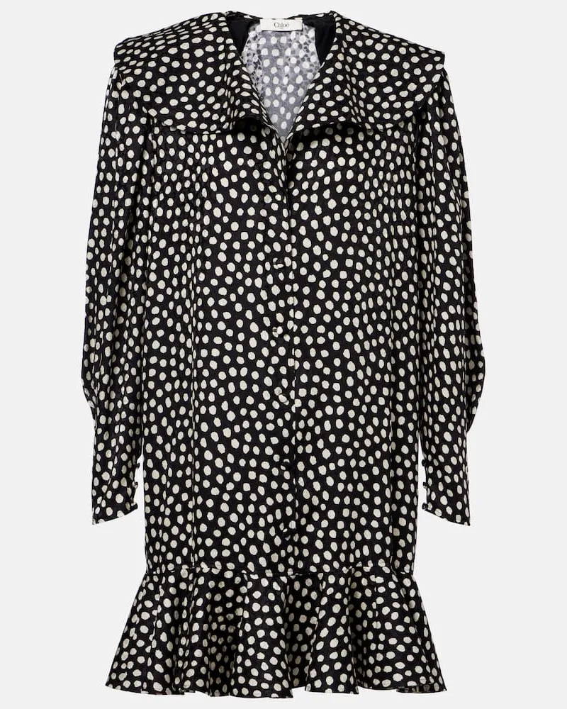 Chloé Chloé Minikleid aus Seiden-Jacquard Schwarz