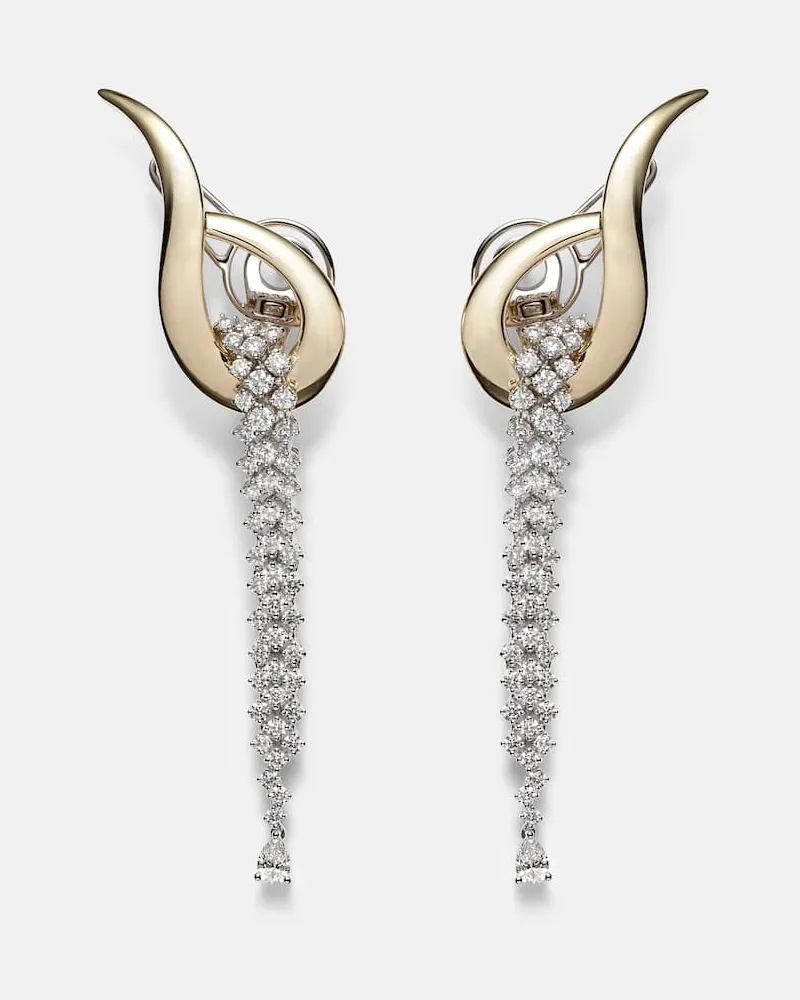 YEPREM Ohrringe Golden Strada aus 18kt Gelbgold mit Diamanten Gold