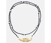 Halskette Good Things mit 14kt Gelbgold, Diamanten und Onyx