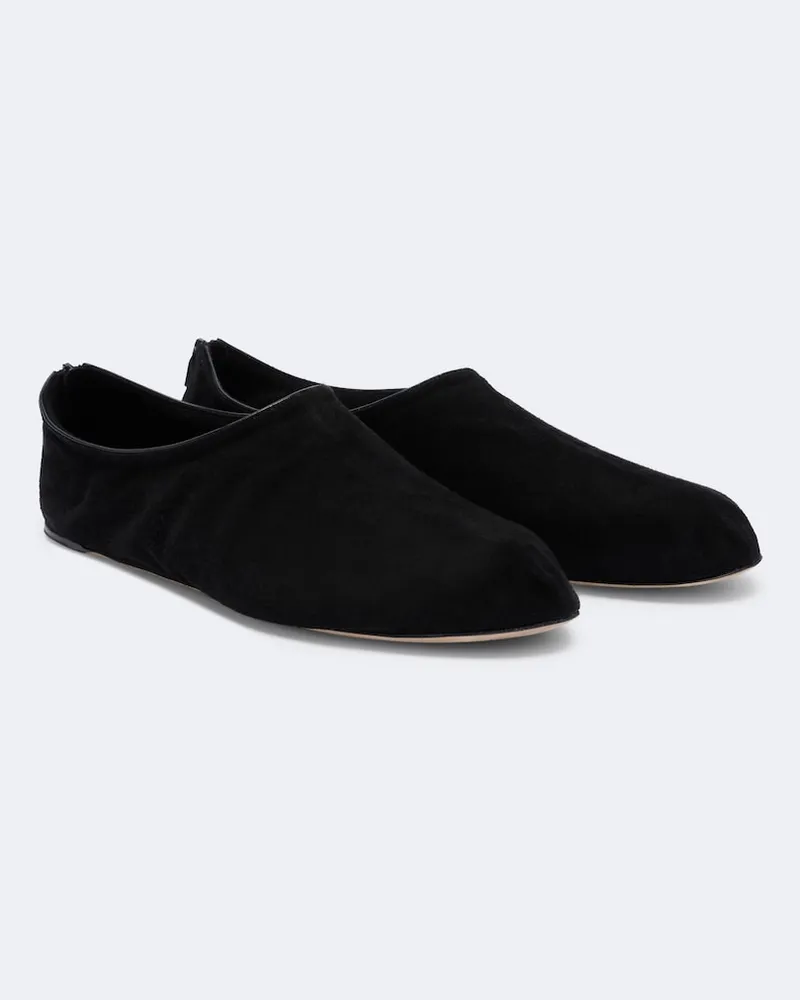 The Row Slip-ons Stellene aus Veloursleder Schwarz
