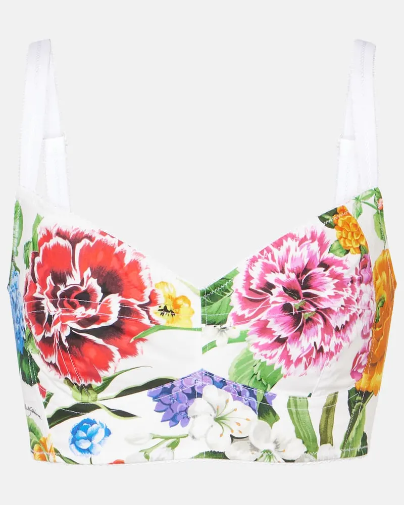 Dolce & Gabbana Bustier-Top aus Popeline Weiß