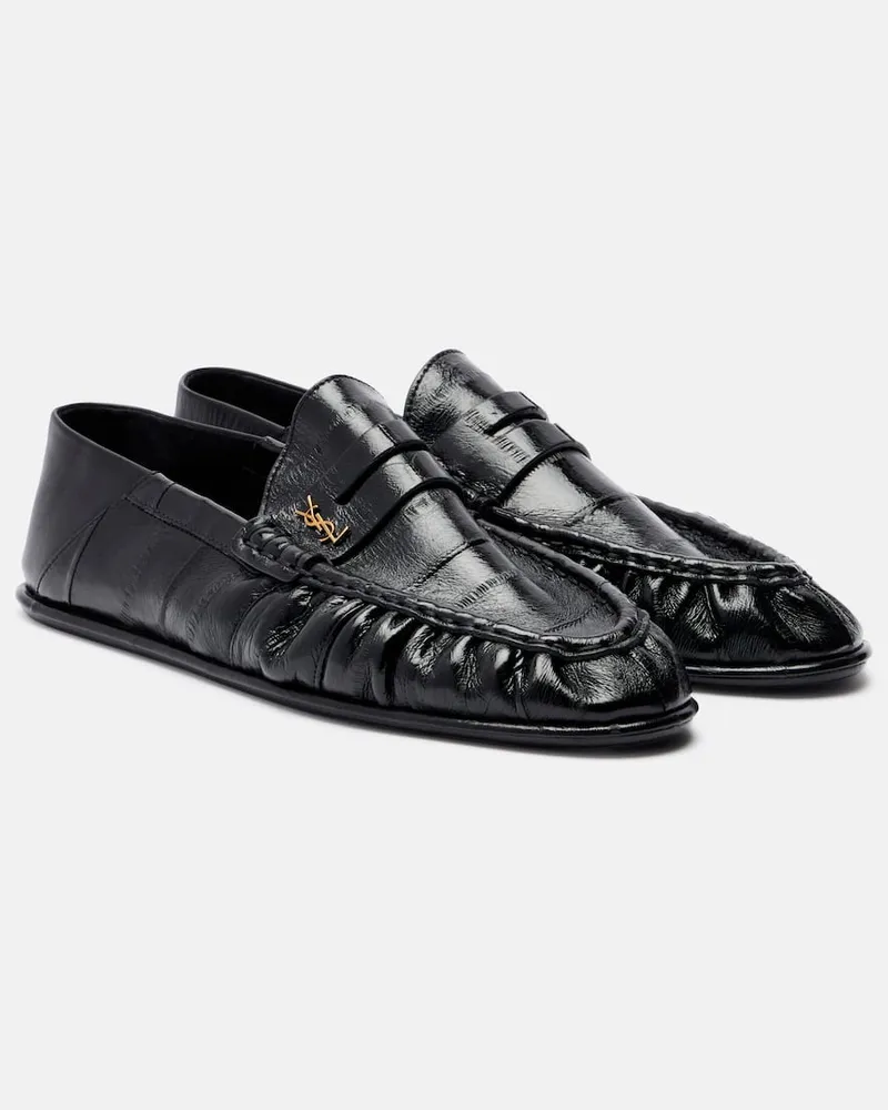 Saint Laurent Loafers aus Leder Schwarz