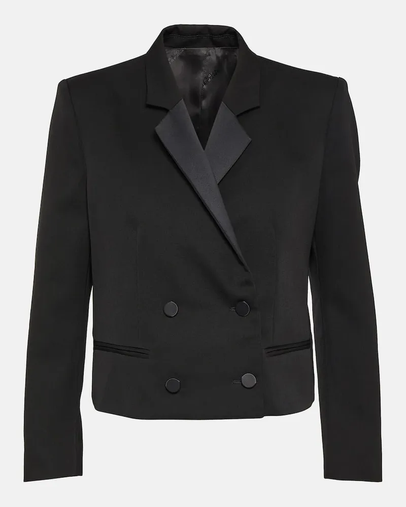 Isabel Marant Cropped-Smokingjacke Hastagd aus Wolle Schwarz