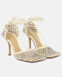 Bottega Veneta Verzierte Pumps Sparkle Stretch aus Leder Weiss