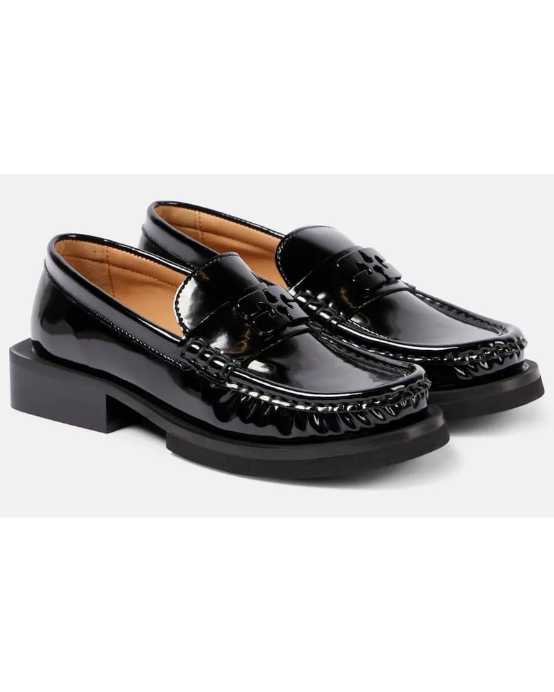 Ganni Loafers aus Lederimitat Schwarz