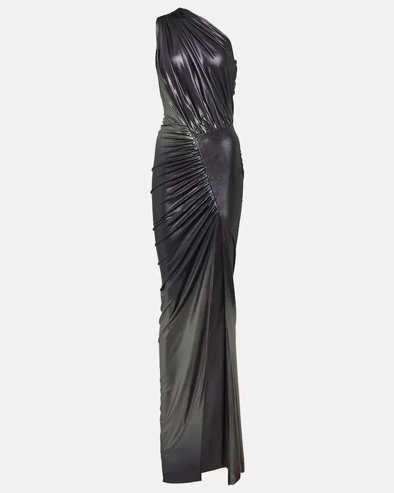 Rick Owens One-Shoulder-Robe Silber