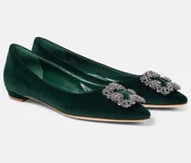Ballerinas Hangisi aus Samt mit Kristallen