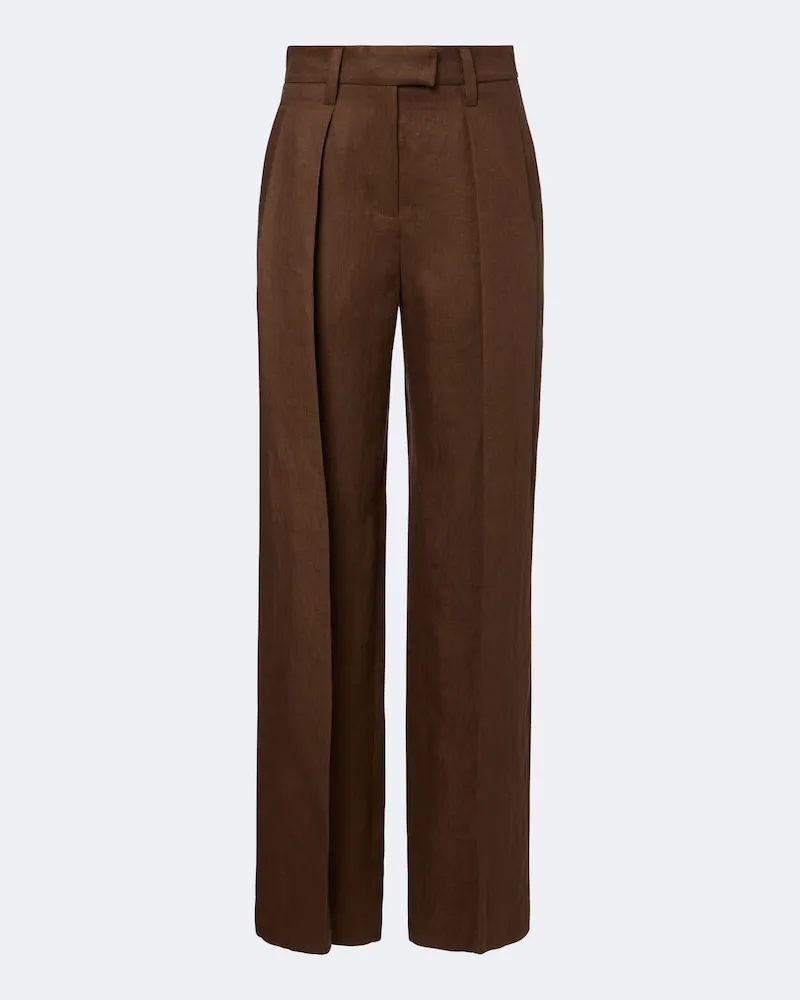 Brunello Cucinelli Weite Hose Monili aus Leinen Braun