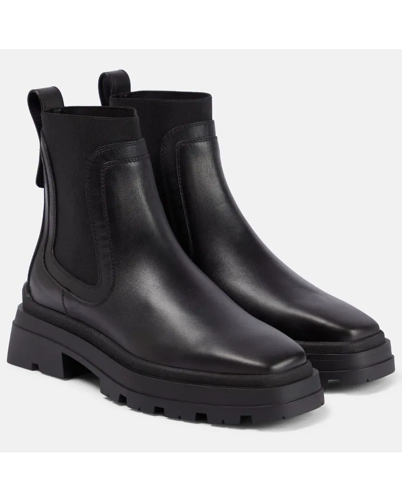 Jimmy Choo Chelsea Boots Veronique 45 aus Leder Schwarz