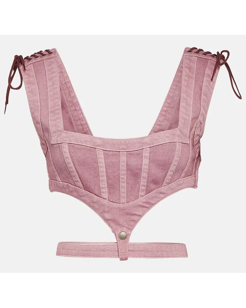 Jean Paul Gaultier X KNWLS Top aus Denim Lila