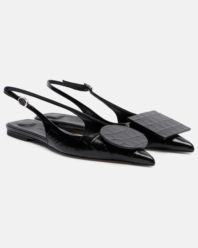 Jacquemus Slingback-Pumps Duelo aus Leder Schwarz