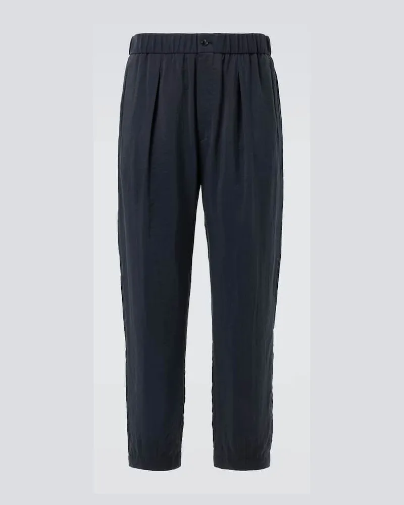 Giorgio Armani Hose aus einem Seidengemisch Blau