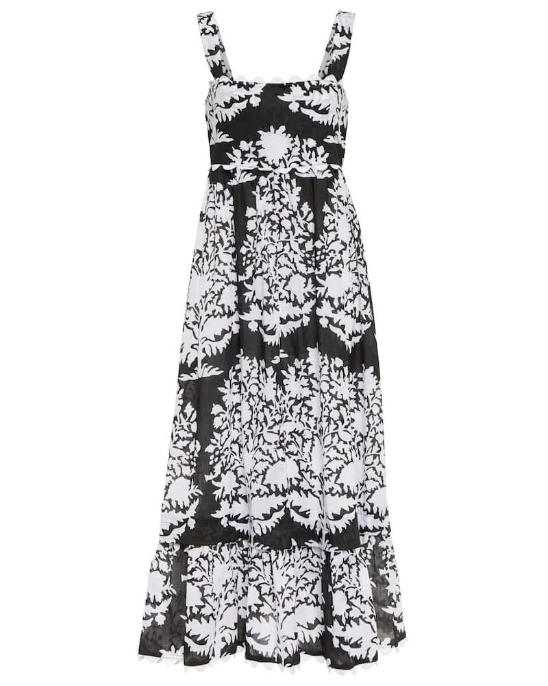 Juliet Dunn Bedrucktes Midikleid aus Baumwoll-Voile Multicolor