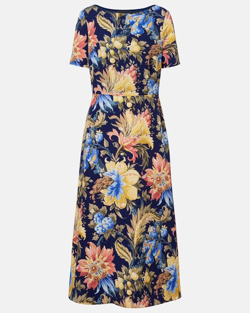 Etro Bedrucktes Midikleid Blau