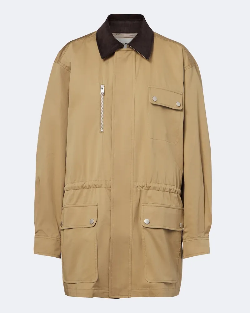 Frame Denim Jacke aus Baumwoll-Twill mit Cord Beige