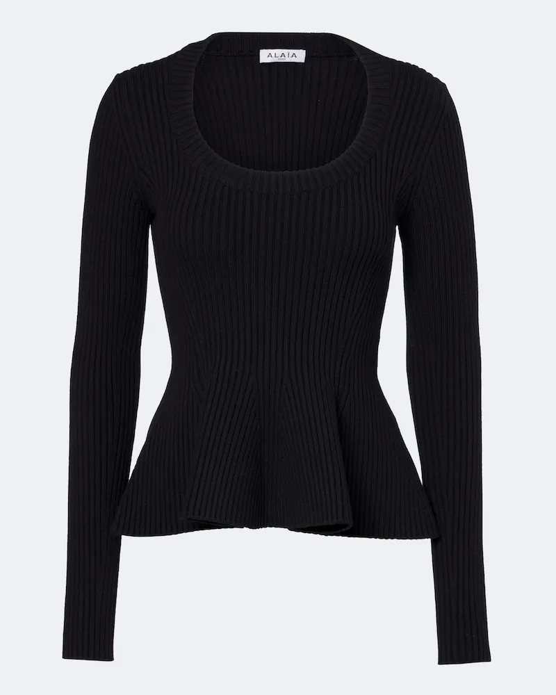 Alaïa Alaïa Schößchentop aus einem Wollgemisch Schwarz