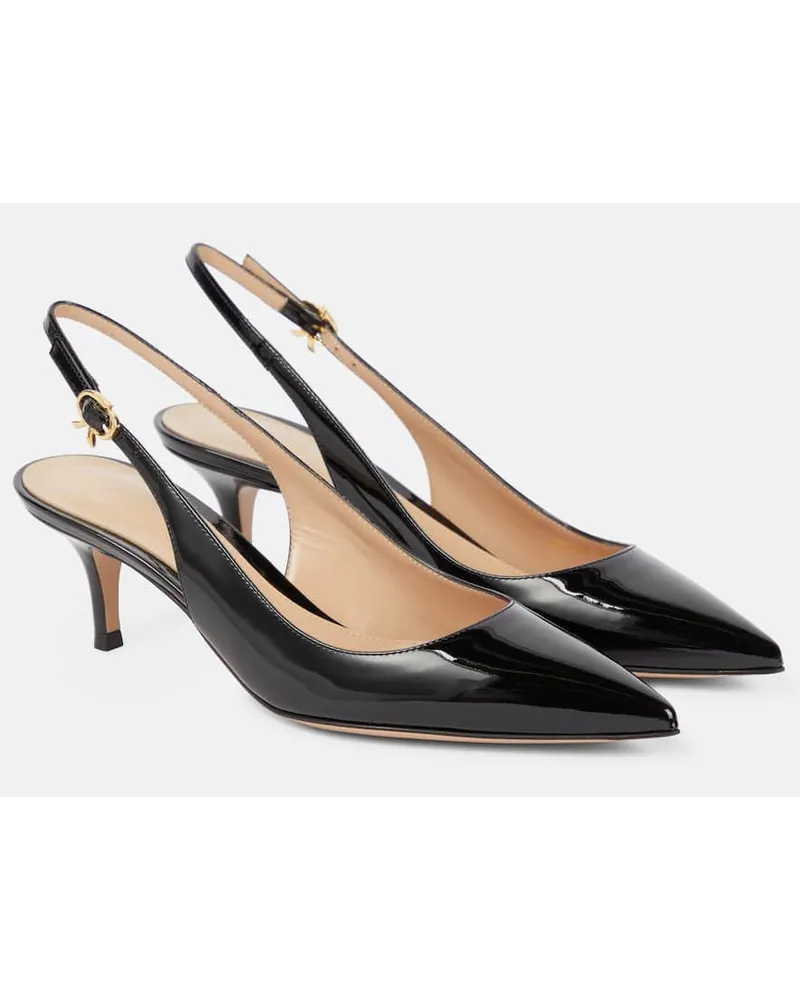 Gianvito Rossi Slingback-Pumps Ribbon Sling 55 aus Lackleder Schwarz