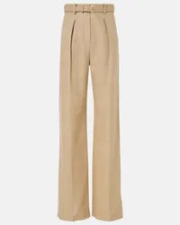 Loro Piana Weite Hose Edward aus Seide Beige