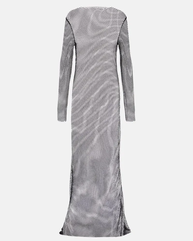 TOVE Maxikleid aus Mesh mit Kristallen Schwarz