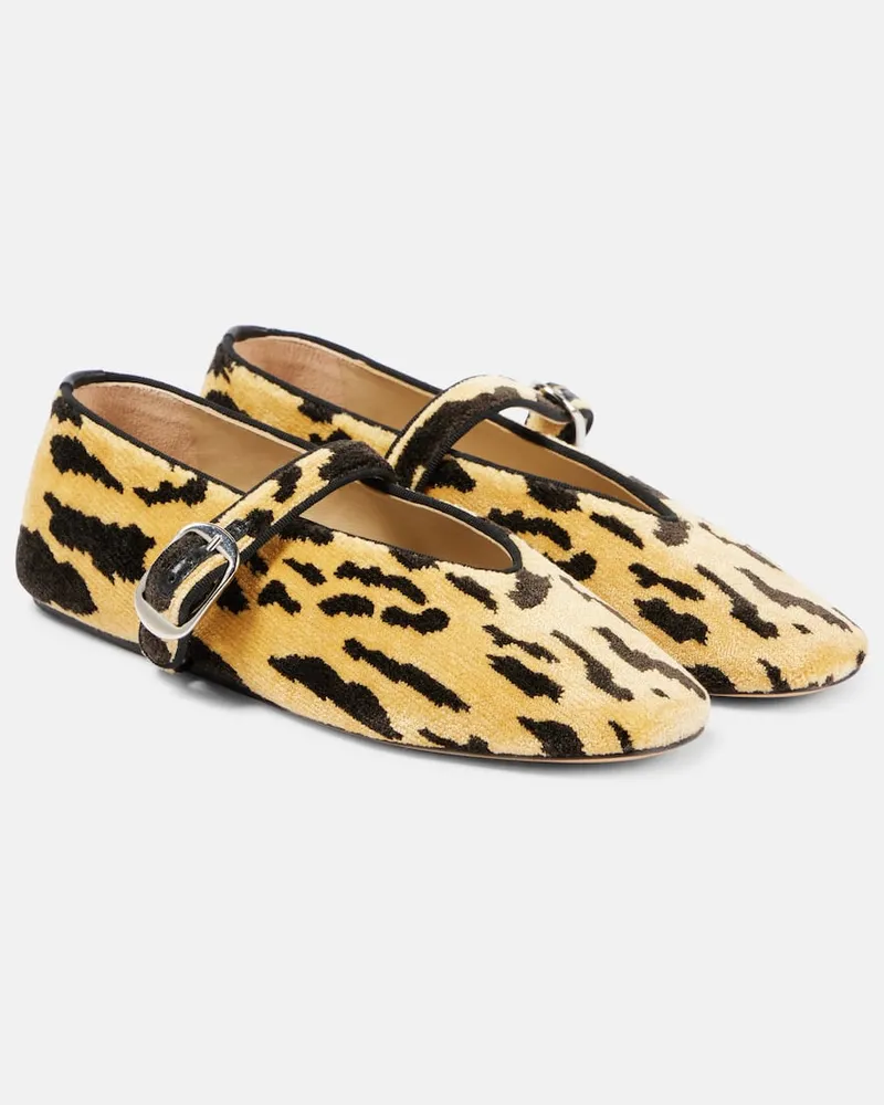 Le Monde Béryl Le Monde Béryl Bedruckte Mary-Jane-Ballerinas Stella aus Samt Multicolor