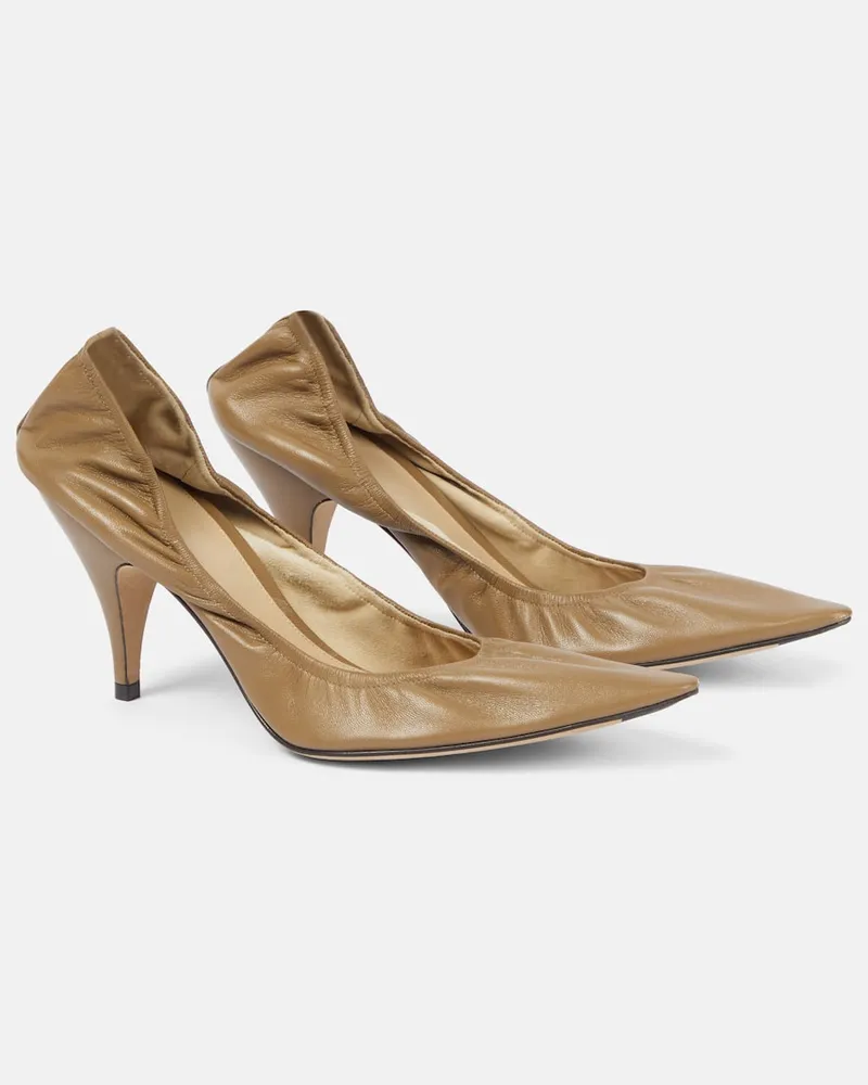 The Row Pumps Liisa 80 aus Leder Beige