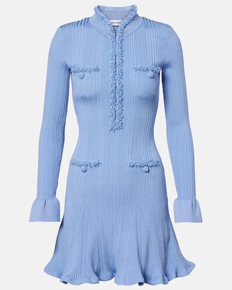 Self-Portrait Minikleid Blau