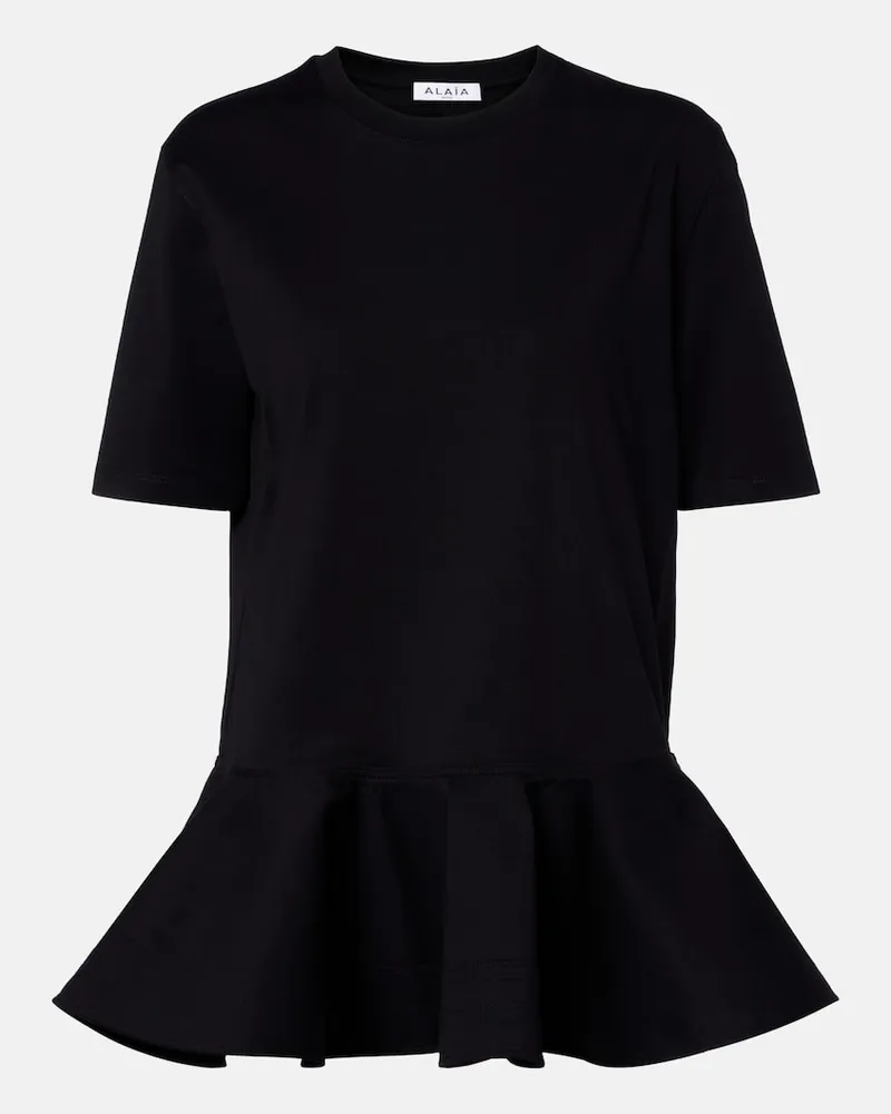 Alaïa Alaïa T-Shirt aus Baumwoll-Jersey Schwarz