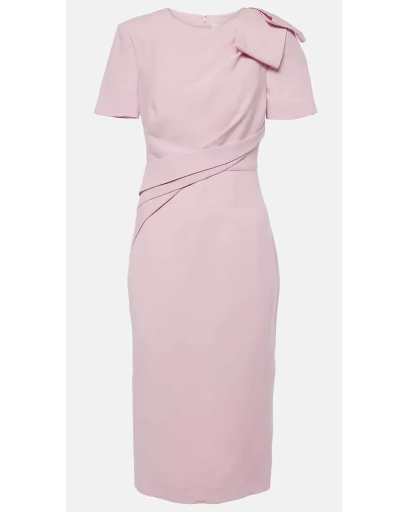 Roland Mouret Midikleid aus Wolle und Seide Pink