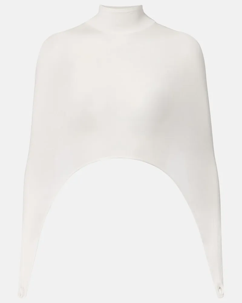 Alaïa Alaïa Top Second-Skin aus einem Seidengemisch Weiß