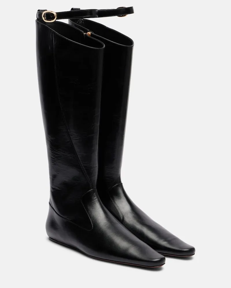 Tory Burch Stiefel Twisted aus Leder Schwarz