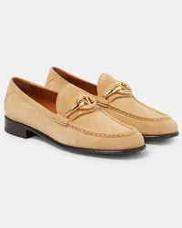 Valentino Garavani Loafers VLogo Gate aus Veloursleder Beige