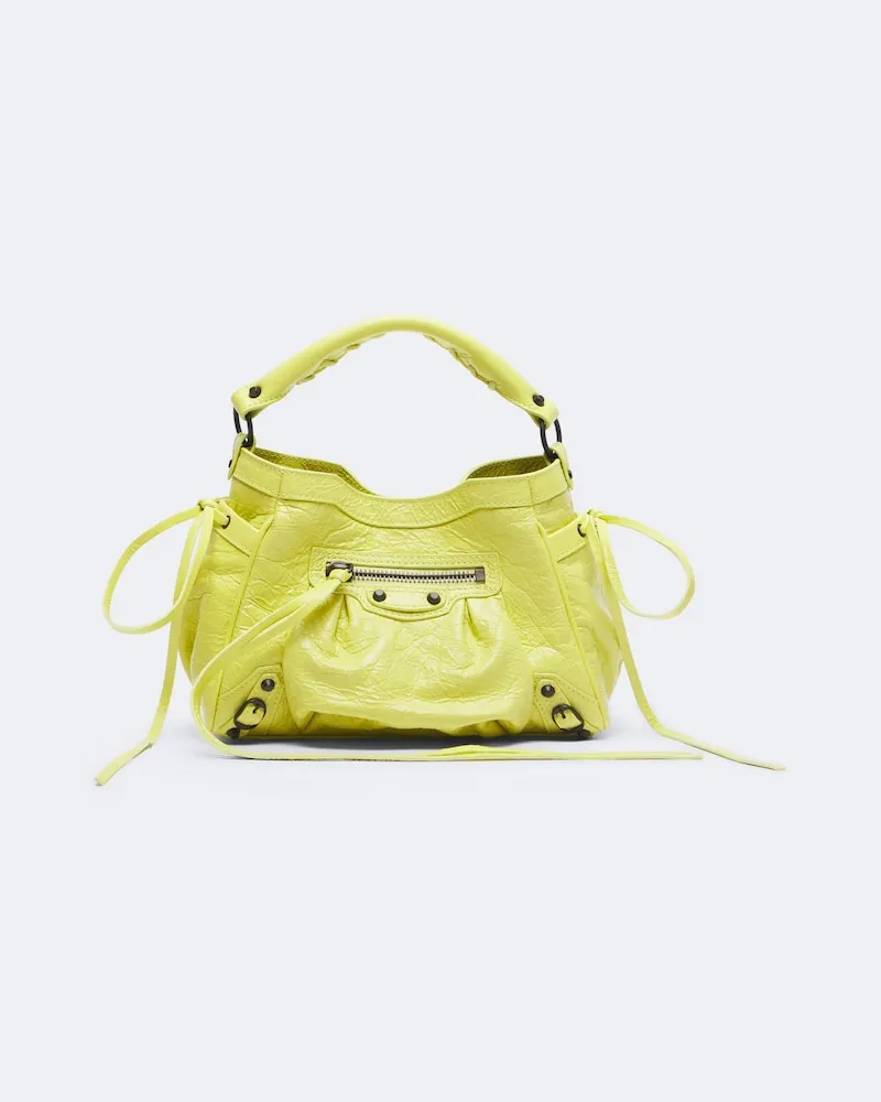 Balenciaga Henkeltasche Le City Nano aus Leder Gelb