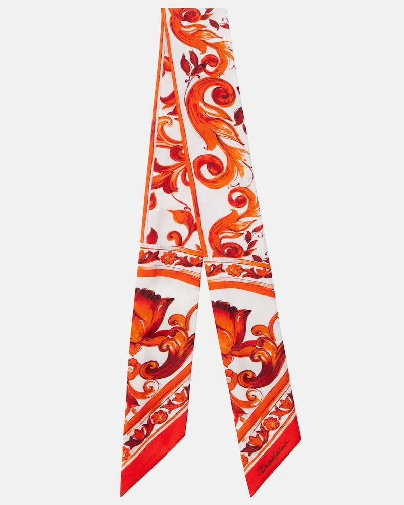 Dolce & Gabbana Tuch Majolica aus Seiden-Twill Orange
