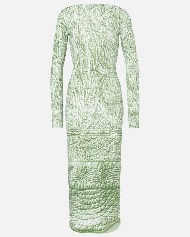 Maison Margiela Bedrucktes Midikleid aus Jersey Grün