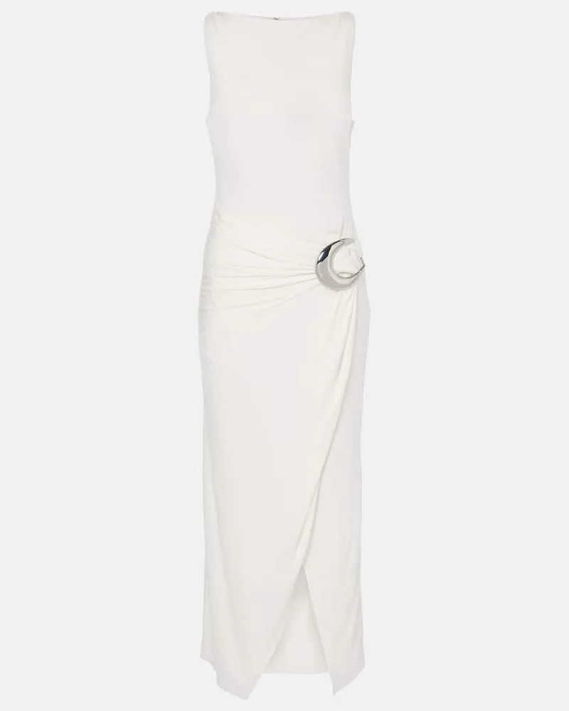 STAUD Verziertes Maxikleid Talia Weiß