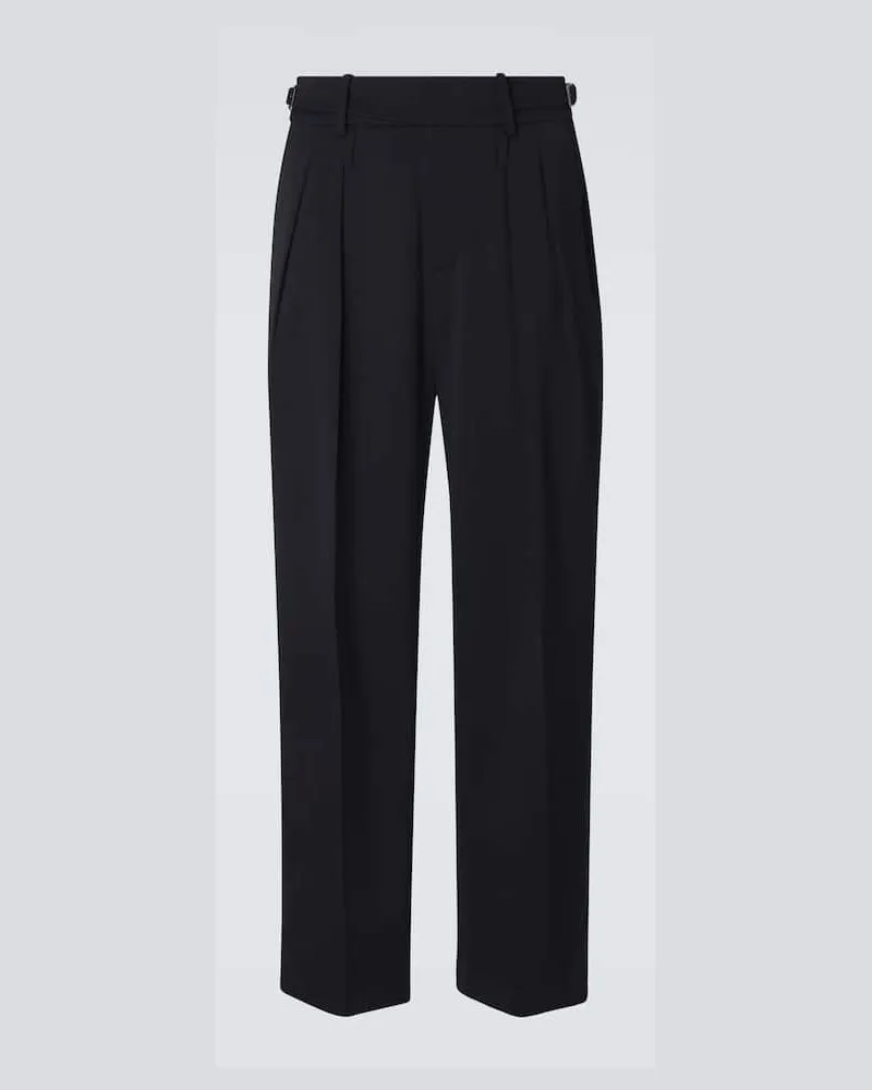 Dolce & Gabbana Weite Hose aus Schurwoll-Gabardine Schwarz