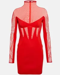 Thierry Mugler Minikleid mit Tuell Rot