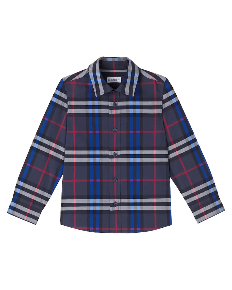 Burberry Hemd Burberry Check aus Baumwolle Blau