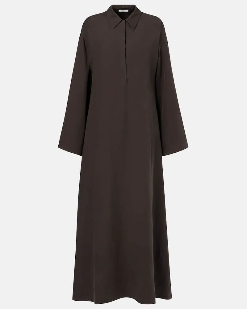 The Row Kaftan Millen aus Seide und Leinen Braun