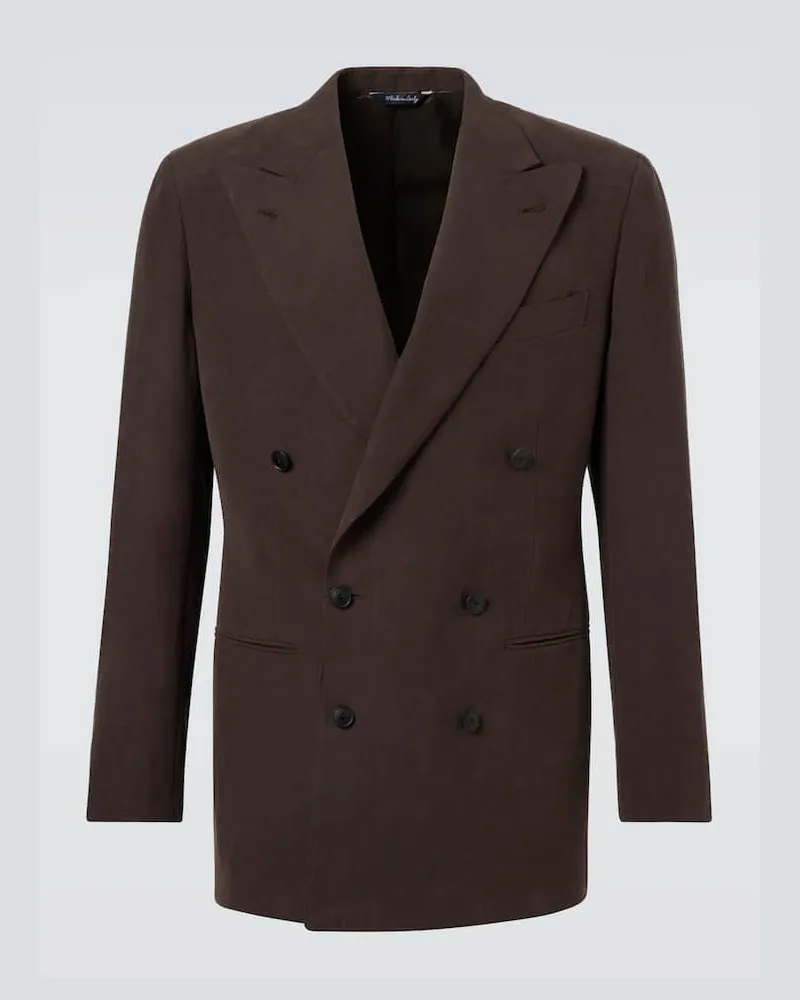 SAMAN AMEL Blazer aus Leinen-Canvas Braun