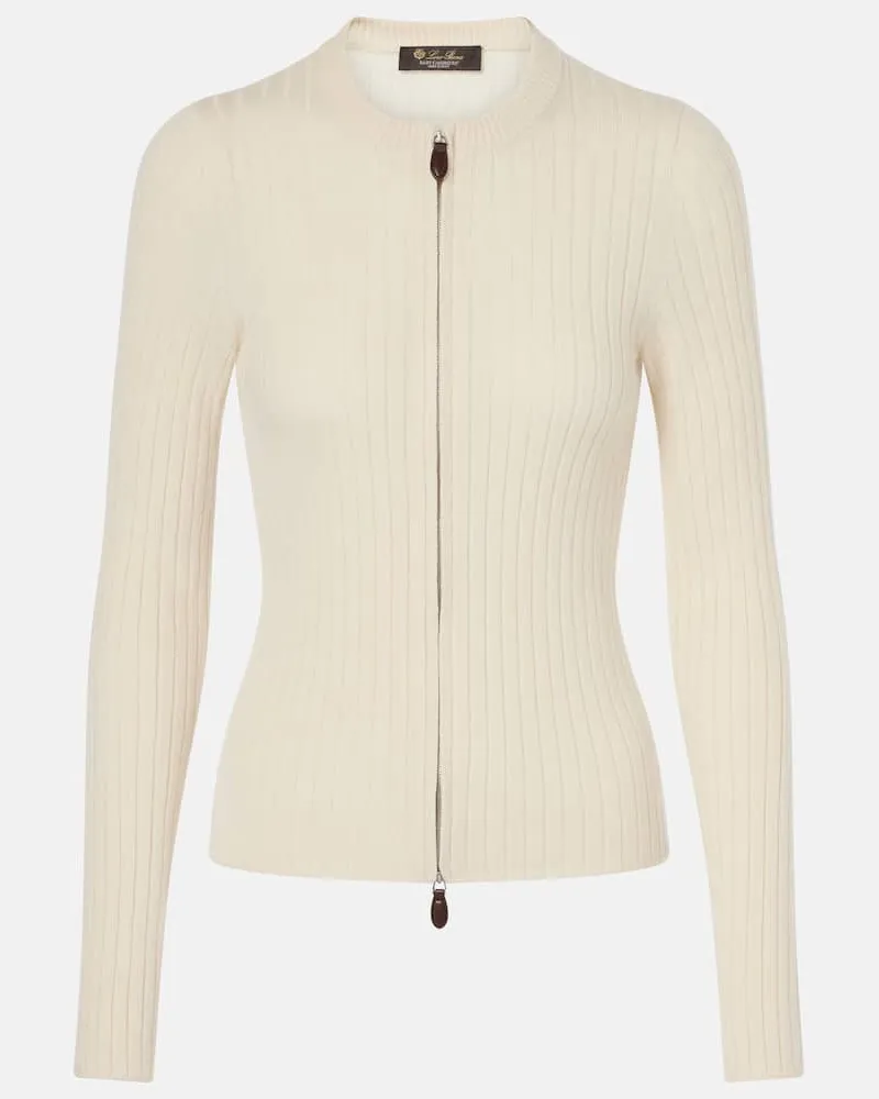 Loro Piana Jacke Coste aus Kaschmir Weiß