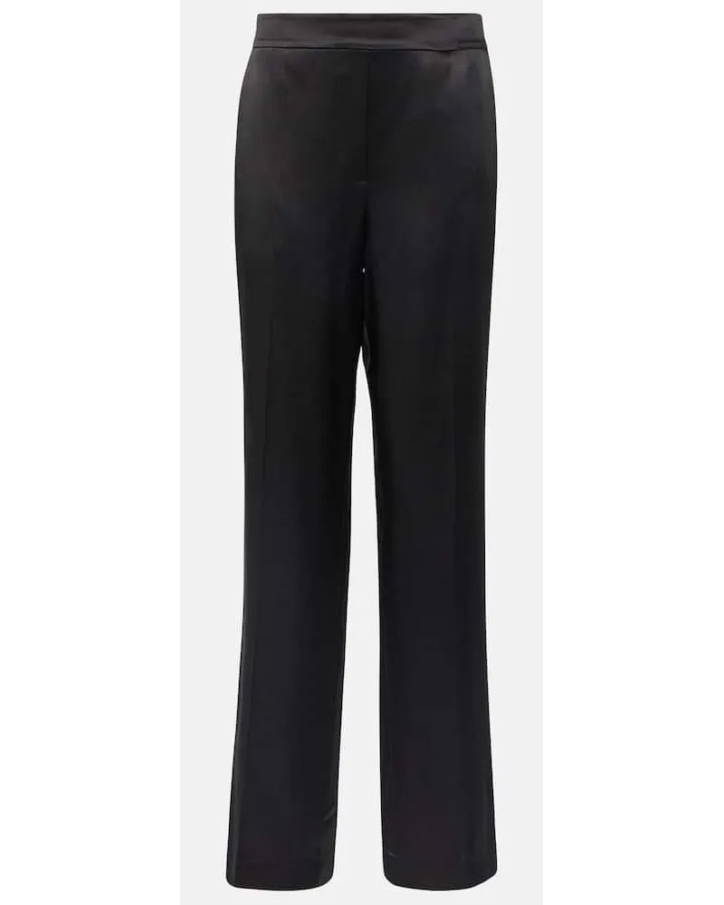 Joseph Gerade Hose Tova aus Seidensatin Schwarz
