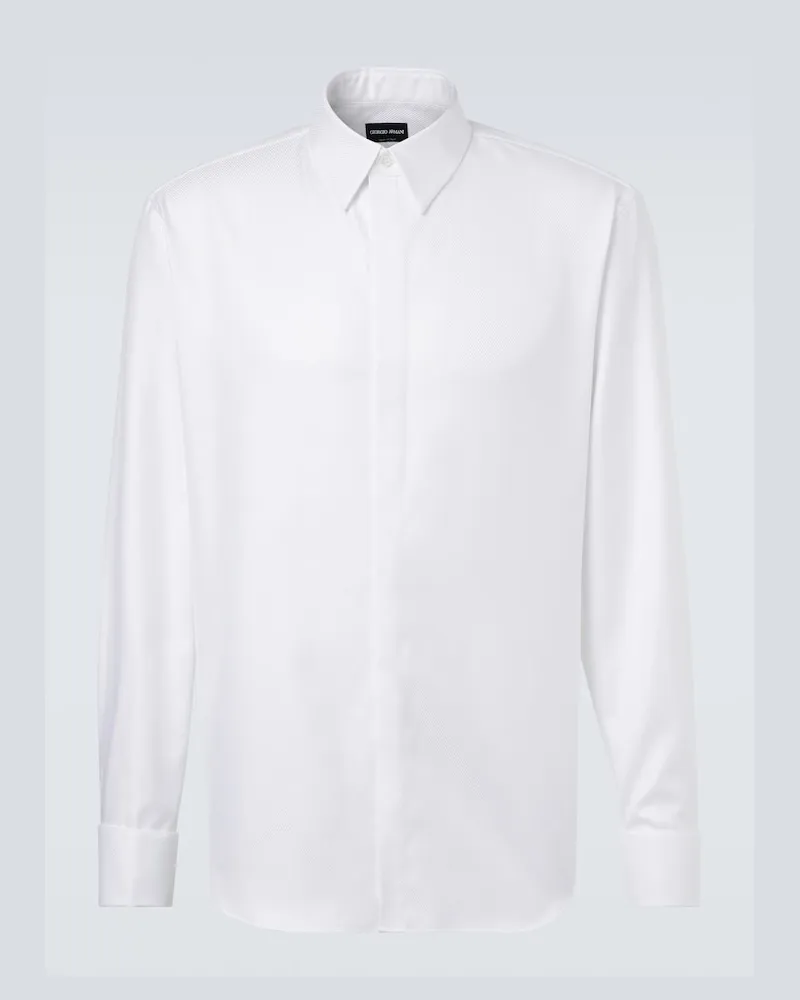 Giorgio Armani Hemd aus Baumwoll-Twill Weiß
